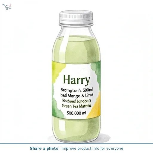 Harry Brompton's 500ml Mango & Lime Iced British Brewed London's Green Tea Matcha
