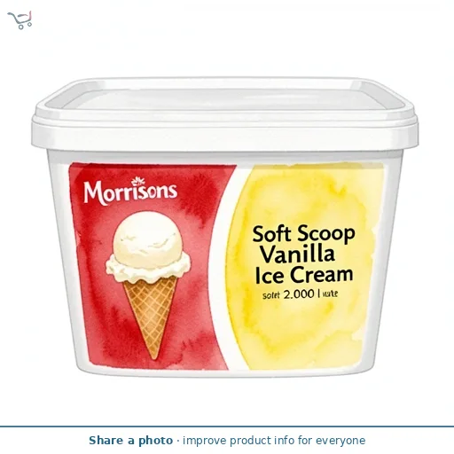 Morrisons Soft Scoop Vanilla Ice Cream 2L
