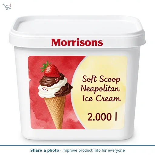 Morrisons Soft Scoop Neapolitan Ice Cream 2L