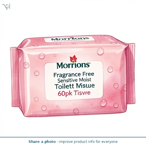 Morrisons Fragrance Free Sensitive Moist Toilet Tissue 60pk