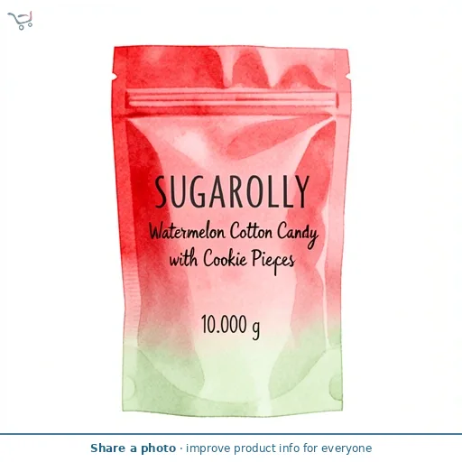 Sugarolly Watermelon Cotton Candy with Cookie Pieces 10g