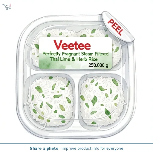 Veetee Perfectly Fragrant Steam Filtered Thai Lime & Herb Rice   2 x 125g