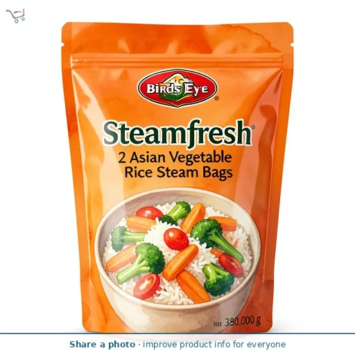 Birds Eye Steamfresh 2 Asian Vegetable Rice Steam Bags 380g 