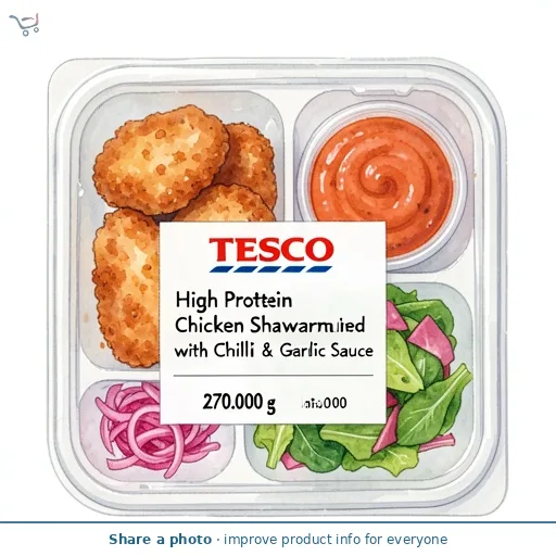 Tesco High Protein Chicken Shawarma Inspired with Chilli & Garlic Sauce 270g