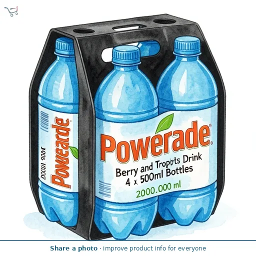 Powerade Berry and Tropical Sports Drink 4 x 500ml Bottles