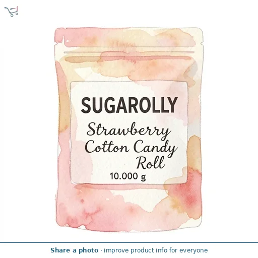 Sugarolly Strawberry Cotton Candy Roll 10g