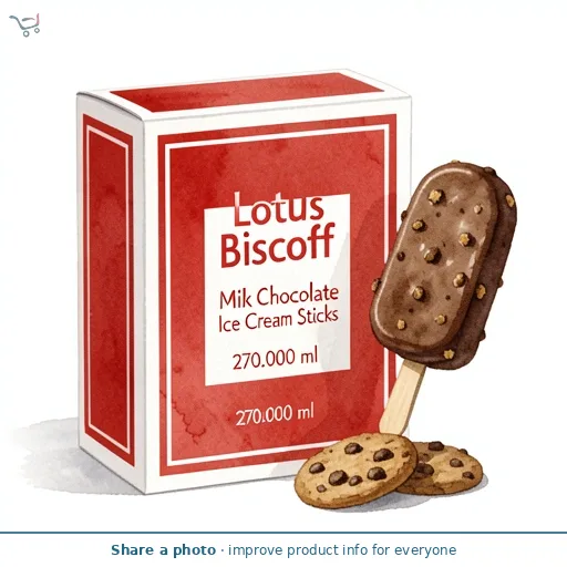 Lotus Biscoff Milk Chocolate Ice Cream Sticks 3x90ml