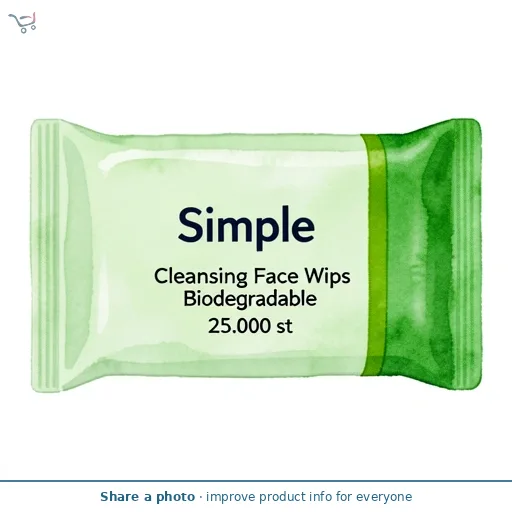 Simple Cleansing Face Wipes Biodegradable