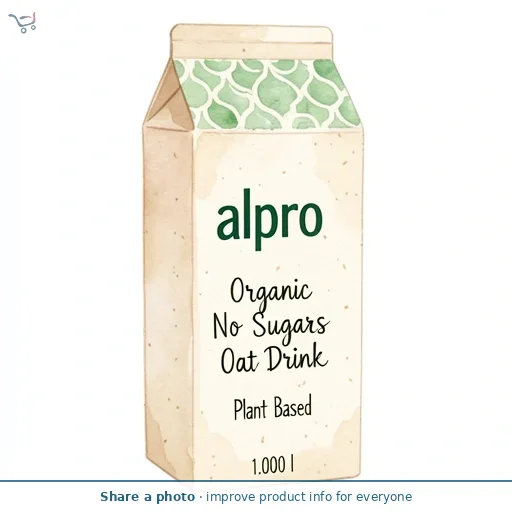 Alpro Organic No Sugars Oat Drink Plant Based 1L 