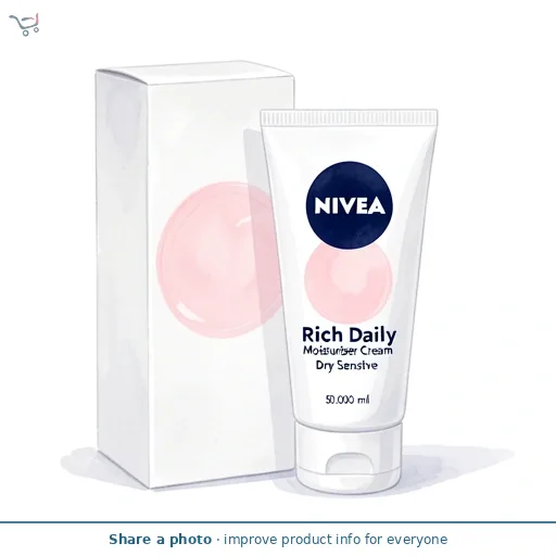 Nivea Rich Daily Moisturiser Cream Dry Sensitive 50Ml