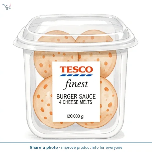 TESCO FINEST BURGER SAUCE 4 CHEESE MELTS 120G