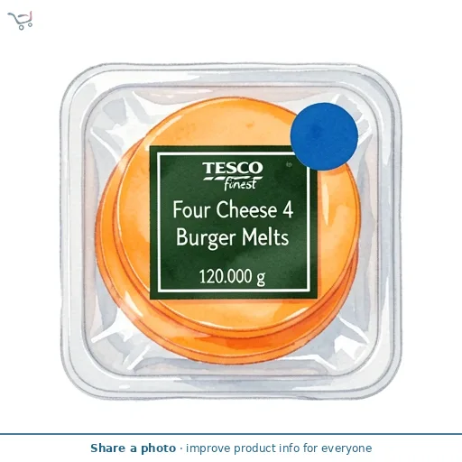TESCO FINEST Four Cheese 4 Burger Melts 120g