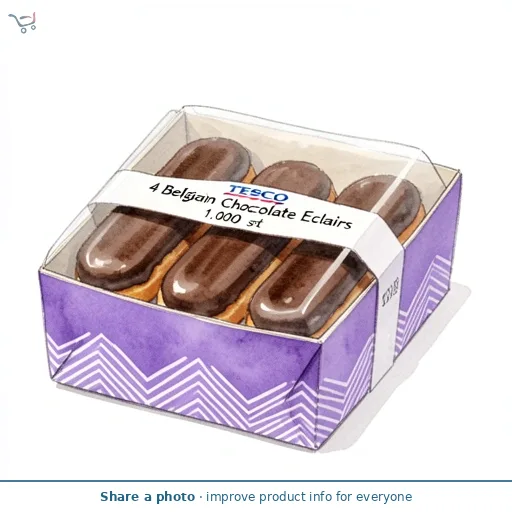 Tesco 4 Belgian Chocolate Eclairs