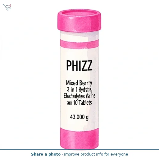 Phizz Mixed Berry 3 in 1 Hydration, Electrolytes and Vitamins 10 Tablets 43g