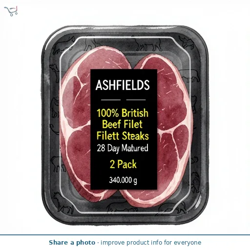 100% British Beef Fillet Steaks 28 Day Matured 2 Pack