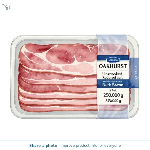 Unsmoked Reduced Salt Back Bacon 8 Pack