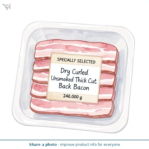Dry Cured Unsmoked Thick Cut Back Bacon