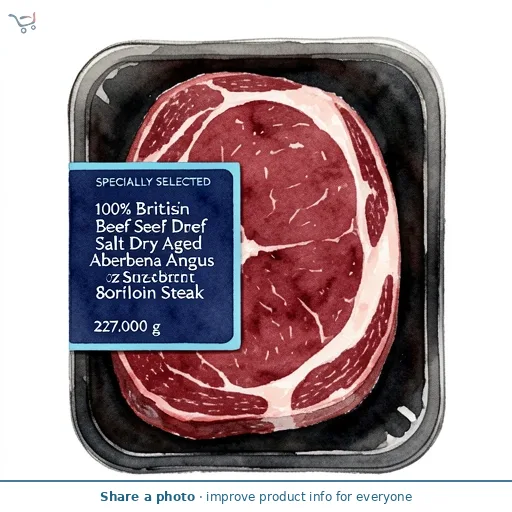 100% British Beef Salt Dry Aged Aberdeen Angus 8oz Sirloin Steak