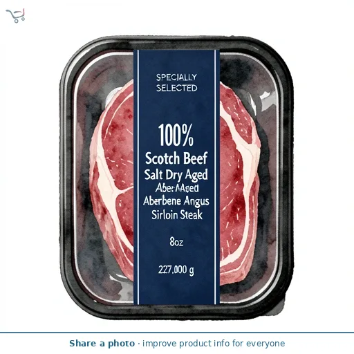 100% Scotch Beef Salt Dry Aged Aberdeen Angus 8oz Sirloin Steak