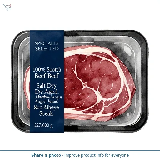 100% Scotch Beef Salt Dry Aged Aberdeen Angus 8oz Ribeye Steak