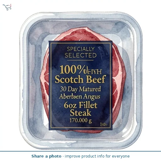 100% Scotch Beef 30 Day Matured Aberdeen Angus 6oz Fillet Steak
