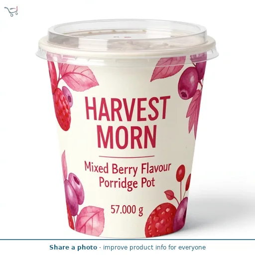 Mixed Berry Flavour Porridge Pot