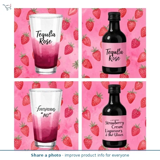 Strawberry Cream Liqueurs & Shot Glasses