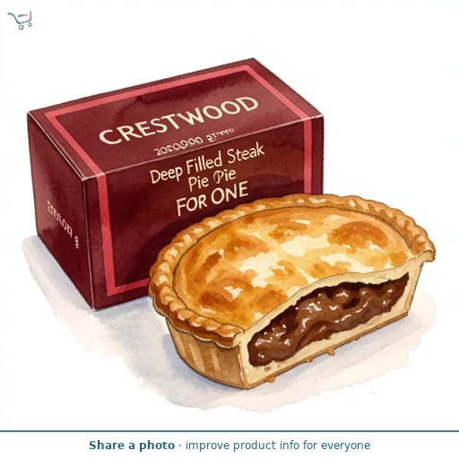 Deep Filled Steak Pie For One