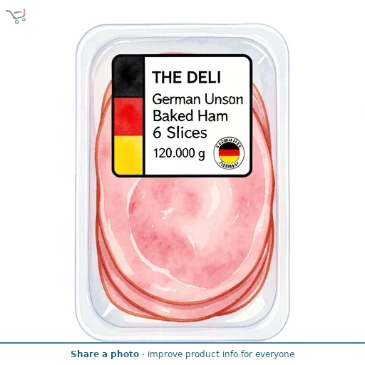 German Unsmoked Baked Ham 6 Slices