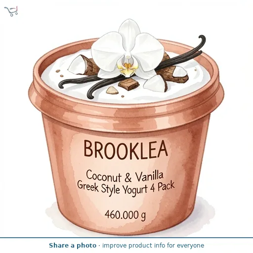 Coconut & Vanilla Greek Style Yogurt 4 Pack