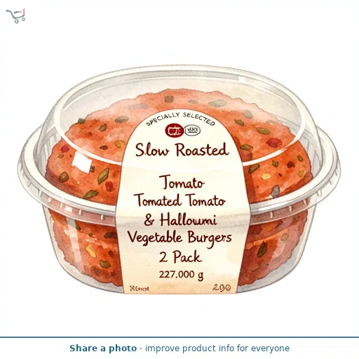Slow Roasted Tomato & Halloumi Vegetable Burgers 2 Pack