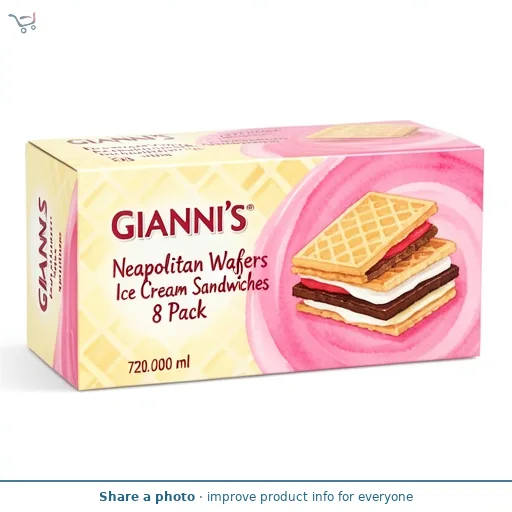 Neapolitan Wafers Ice Cream Sandwiches 8 Pack