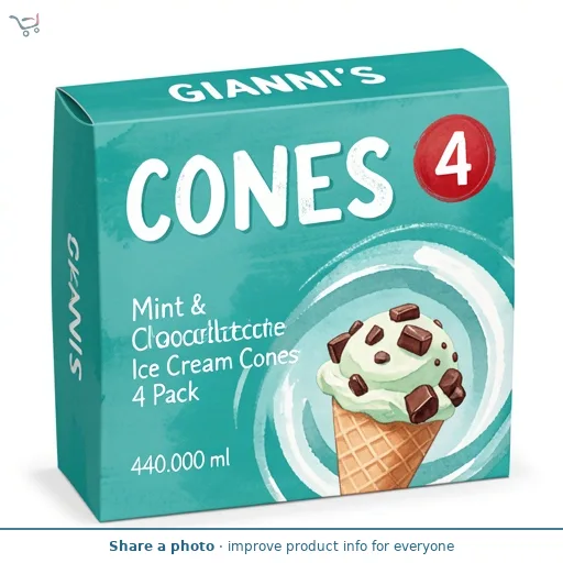 Mint & Chocolate Ice Cream Cones 4 Pack