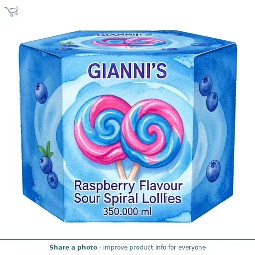 Raspberry Flavour Sour Spiral Lollies