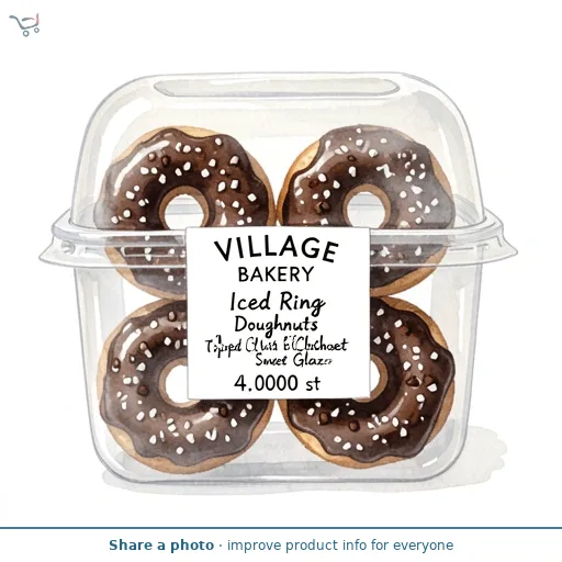Iced Ring Doughnuts Topped with a Chocolate Sweet Glaze