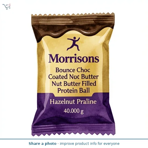 Bounce Choc Coated Nut Butter Filled Protein Ball Hazelnut Praline 40g