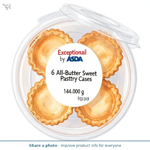 Exceptional by ASDA 6 All-Butter Sweet Pastry Cases 144g