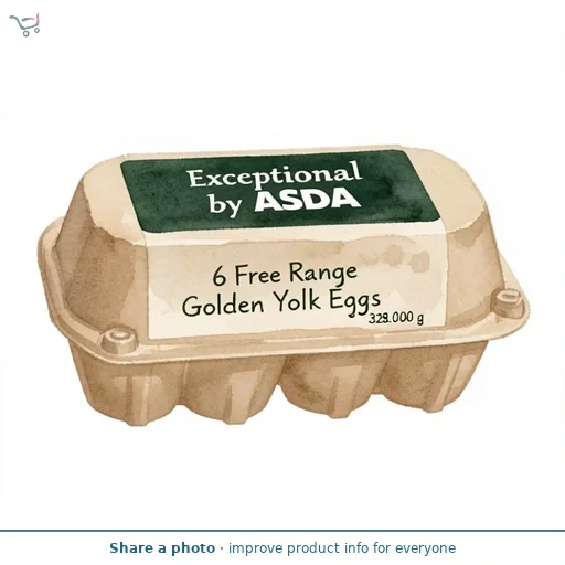Exceptional by ASDA 6 Free Range Golden Yolk Eggs 328g