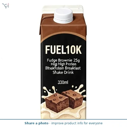 FUEL10K Fudge Brownie 25g High Protein Breakfast Shake Drink 330ml