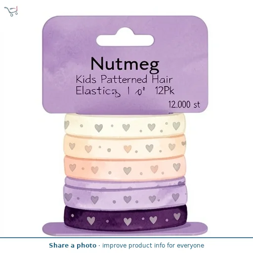 Nutmeg Kids Patterned Hair Elastics 12Pk