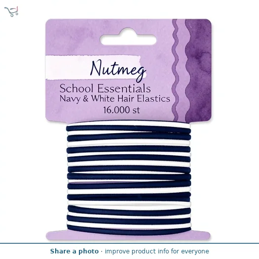 Nutmeg School Essentials Navy & White Hair Elastics
