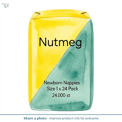 Nutmeg Newborn Nappies Size 1 x 24 Pack