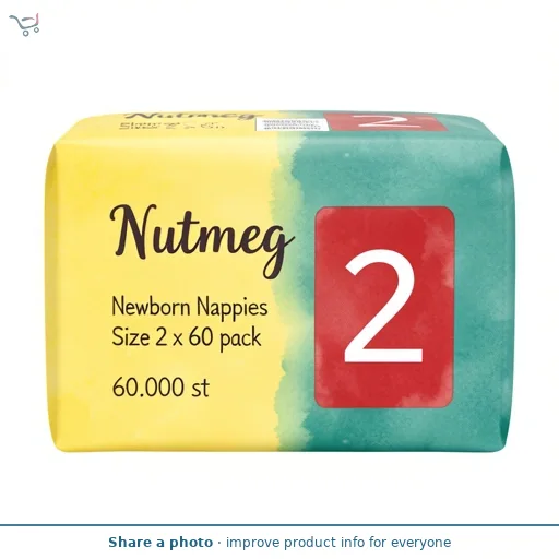 Nutmeg Newborn Nappies Size 2 x 60 pack