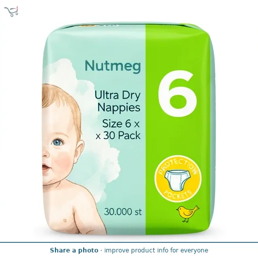 Nutmeg Ultra Dry Nappies Size 6 x 30 Pack