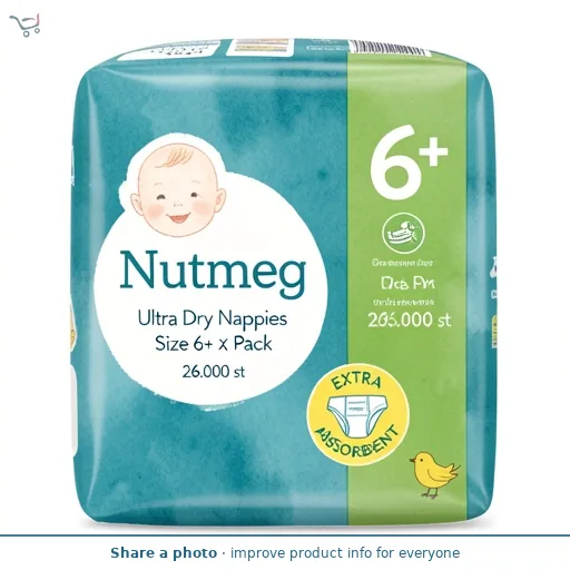 Nutmeg Ultra Dry Nappies Size 6+ x 26 Pack