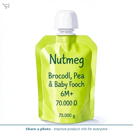 Nutmeg Broccoli, Pea & Spinach Baby Food 6M+ 