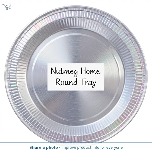 Nutmeg Home Silver Foil Round Tray