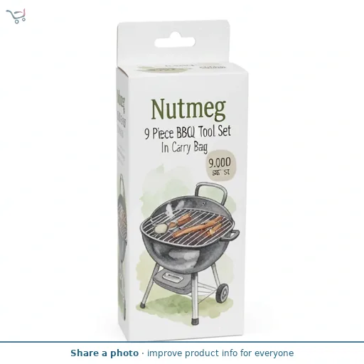 Nutmeg 9 Piece BBQ Tool Set In Carry Bag