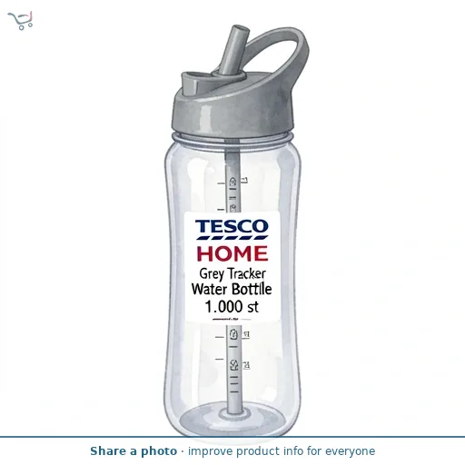 Tesco Grey Tracker Water Bottle 550Ml