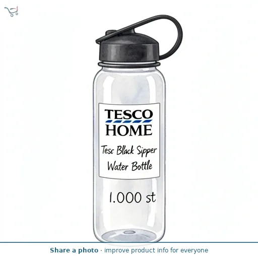 Tesco Black Sipper Water Bottle 650Ml